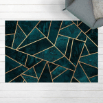 MICASIA - TAPIS EN VINYLE - ELISABETH FREDRIKSSON - DARK TURQUOISE WITH GOLD - PAYSAGE 2:3 DIMENSION HXL: 40CM X 60CM