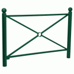 BARRIÈRE PROVINCE SIMPLE CROIX 1.57 M BOULE - ZINC VERT 6005 - PROCITY