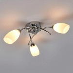 SEARCHLIGHT BEAU PLAFONNIER OPERA 3 LAMPES CHROMÉ