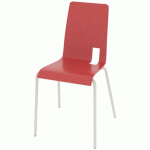 CHAISE COQUE SODA 4 PIEDS IXIA ACIER - ROUGE CHINOIS/BLANC - RODET