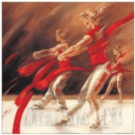 DECORATIVE PICTURE DANCING RIBBONS CM 30X30X1,8 TWINSOR EC20912
