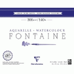 FONTAINE BLOC COLLÉ 4 CÔTÉS 25F 24X30CM 300G GRAIN DEMI-SATINÉ - BLANC - LOT DE 2
