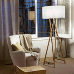 MARSET CALA P165 LAMPADAIRE, CHÊNE/BLANC PERLE