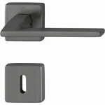 POIGNÉES DE PORTE SUR ROSACES CARRÉES BERGAMO C7 -LAITON ANTHRACITE SATINÉ - CLÉ L HOPPE