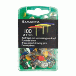 PUNAISES 10 MM COULEURS ASSORTIES POINTE EXTRA FINE - BOÎTE DE 100