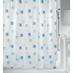 RIDEAU DE DOUCHE - 180 X 200 CM - BLEU CIEL ET BLANC - POLYESTER - MILANO SPIRELLA
