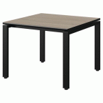 TABLE MALIBU 80X80 T3 SOUDÉ STR CHÊNE 1146/NOIR NOIR 9005