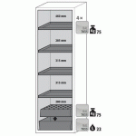 ARMOIRE SÉCURITÉ S-PHOENIX-90 S90.196.060.FDASR BLANC - ASECOS