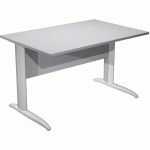 BUREAU DROIT PIEDS L EN MÉTAL FAST - 120 CM - GRIS - ALU