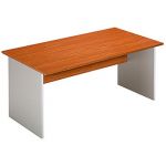 BUREAU DROIT PRONTO TENDANCE - L. 80 X P. 80 CM - PLATEAU AULNE - PIEDS PLEINS ALUMINIUM