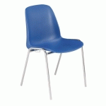 LOT DE 4 - CHAISE COQUE SORA - COQUE POLYPROPYLÈNE - PIEDS MÉTAL - VERSION ACCROCHABLE - NOIR