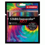 CRAYONS DE COULEUR AQUARELLABLES STABILO AQUACOLOR ARTY - POCHETTE DE 24