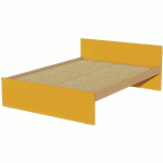 LIT TÊTE ET PIED DROIT SOMMIER AGGLO 140X190 CM IDENTITÉ ARGENT/ORANGE - MANUTAN COLLECTIVITÉS