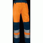 PANTALON HAUTE VISIBILITÉ CL2 - ORANGE FLUO BLEU MARINE T.M - DELTA PLUS