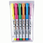 SURLIGNEUR PILOT V-LIGHT COULEURS ASSORTIES- POCHETTE DE 6