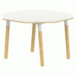 TABLE 4 PIEDS MÉTAL/BOIS OCTO Ø120 T3 STRAT ABS BLANC/ALU