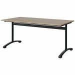 TABLE MALIBU 160X80 T5 DL STRA ABS CHÊNE 1146/NOIR 9005