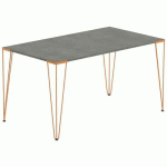 TABLE RÉUNION LORI 140 X 80 CM PLATEAU BÉTON PIED TERRACOTTA - MBA