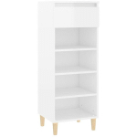 VIDAXL - ARMOIRE À CHAUSSURES BLANC BRILLANT 40X36X105CM BOIS INGÉNIERIE