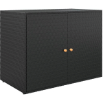 ARMOIRE DE RANGEMENT JARDIN NOIR 100X55,5X80 CM RÉSINE TRESSÉE