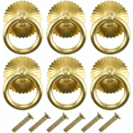 6 PCS POIGNEE DE MEUBLE VINTAGE, TIROIR BAGUE POIGNÉE DE TRACTION, POIGNÉES DE TIRAGE ANTIQUE, BOUTON DE MEUBLE POUR CUISINE ARMOIRE PLACARD COMMODE