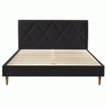 LIT BOBOCHIC LIT 180 X 200 CM PANTHEON AVEC LATTES MASSIVES 180X200 ANTHRACITE - ANTHRACITE