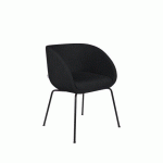 CHAISE JULA NOIRE PIEDS MÉTAL NOIRS