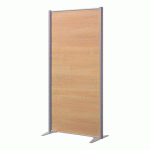 CLOISON DE SÉPARATION PLEINE B-ZEN - L 81 X H 160 CM - BOIS ANTIBACTÉRIEN HÊTRE - PIED FIXE COULEUR ALUMINIUM