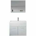 MEUBLE DE SALLE DE BAIN MONTREAL 02 - BADPLAATS - 60 CM LAVABO BLANC BRILLANT - BLANC AVEC FAÇADES BRILLANTES