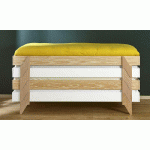 PACK LIT EMPILABLE NUNKI + MATELAS  BLANC ET HÊTRE 90X190 CM/OPT:MATELAS ELBE HD