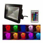 PROJECTEUR LED RGB 50W AVEC TÉLÉCOMMANDE - ÉCLAIRAGE 400W | RGB - MULTICOLORE - RADIOFRÉQUENCE - GRIS - SUPERLED