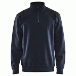 SWEAT COL CAMIONNEUR BICOLORE MARINE FONCÉ/NOIR TAILLE XXXL - BLAKLADER