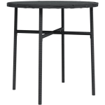 TABLE À THÉ NOIR 45 CM RÉSINE TRESSÉE