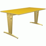 TABLE IRISS 160 X 80 CM DL - STRAT JAUNE CURRY/HÊTRE NATUREL