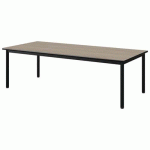TABLE MALIBU 180X80 T2 4P STRA CHÊNE 1146/NOIR NOIR 9005