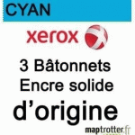 XEROX - 108R00669 - ENCRE SOLIDE - CYAN - PRODUIT D'ORIGINE - 3 BÂTONNETS - 3 000 PAGES AU TOTAL