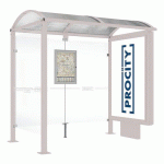 ABRI BUS VOÛTE 2.50 M CAISSON 1 BARDAGE LAT. GRIS 7044 - PROCITY