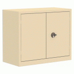 ARMOIRE MÉTAL PORTES BATTANTES MONOBLOC METY GRANDE PROFONDEUR H 100 X L 120 X P 60 CM BEIGE