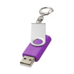 CLÉ USB ROTATIVE AVEC PORTE-CLÉS 32 GB - VIOLET - CLÉS USB PUBLICITAIRES PERSONNALISÉES