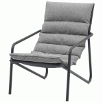 FAUTEUIL COAST TPEP COUSSINS STRUCTURE ALU - GRIS/GRAPHITE - PROLOISIRS