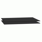 JEU DE 2 TABLETTES NOIRES POUR ARMOIRES MÉTALLIQUES À PORTES COULISSANTES GRAND VOLUME-JUMBO L 160 X P 45 CM