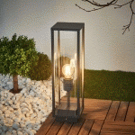 LUCANDE LAMPE POUR SOCLE EN VERRE ANNALEA, GRIS GRAPHITE