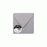 LOT DE 4 - PAQUET DE 20 ENVELOPPES POLLEN 140X140MM 120G/M2 - GRIS KOALA