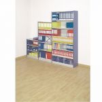 RAYONNAGE DE BUREAU POLYVALENT - A PAROIS PLEINES - H. 200 X L. 124 CM - SUIVANT - AVEC AVEC FOND - BLEU