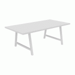 TABLE DE RÉUNION SYNERGY L 200 X P 100 X H 74 CM PIED MÉTAL BLANC PLATEAU BLANC