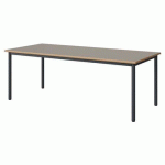 TABLE MALIBU 180X80 T4 4P STRA ALAISÉ GRIS U727/GRIS 7016