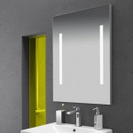 MIROIR LEDS 80X60 2 BANDES SABLEES VERTICALE ROBINETTERIE MIROIRS - CRISTINA ONDYNA MLS8060