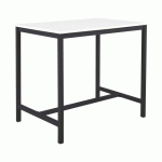 TABLE HAUTE SWAP L120 X H 110 X P 80 CM BLANC PIEDS MÉTAL ANTHRACITE