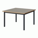 TABLE MALIBU 80X80CM T1 4P STRA ALAISÉ GRIS U727/GRIS 7016