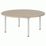 TABLE MALIBU Ø 120 T1 4P STRA ABS ACACIA/BLC 9016